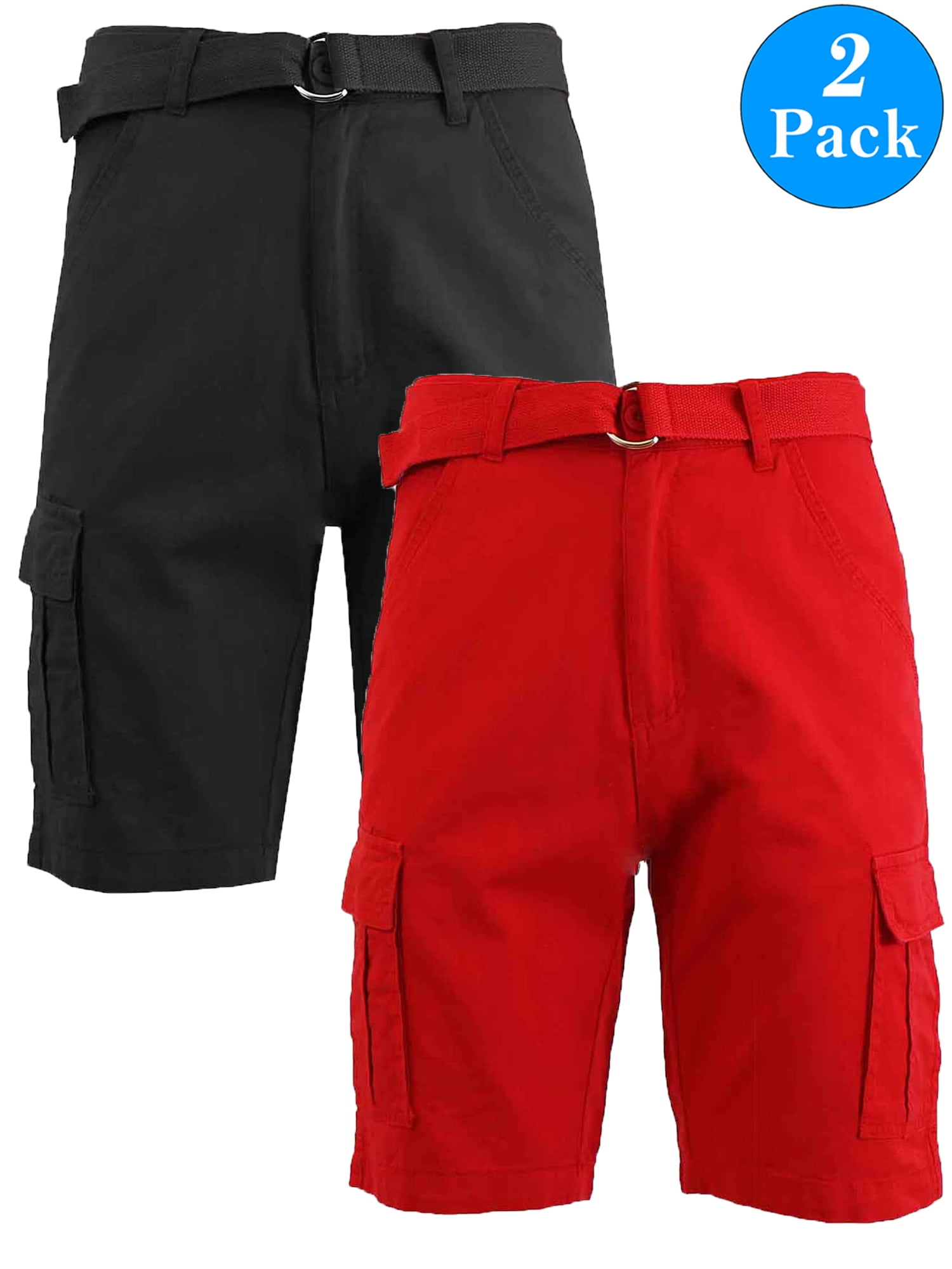 Men's Belted Cotton Cargo Shorts (2Pack)