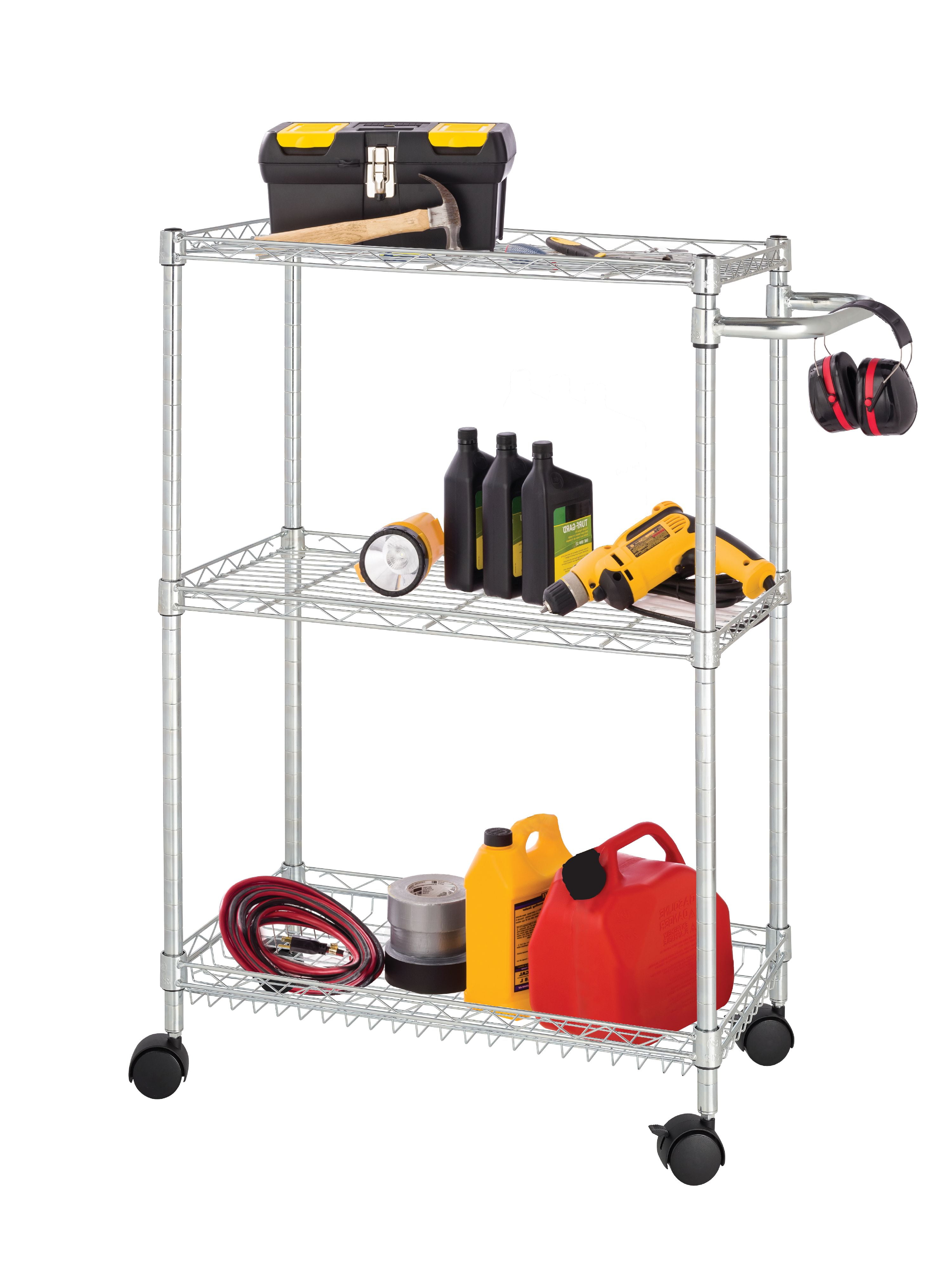 HSS 13 4 Dx27 8 Wx34 5 H 3 Tier Mini  Wire Utility Cart  