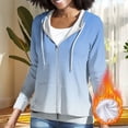 thumbnail image 4 of LEKWK Zip Up Hoodie Women Gradient Print Long Sleeve Lightweight Sweatshirt Drawstring Athletic Jacket with Pockets Activewear for Running Workout, 4 of 7