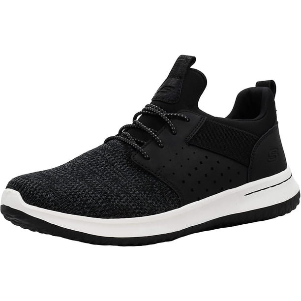 Skechers Hombre Classic Fit Delson-Camben Negro/Blanco con Espuma de Memoria