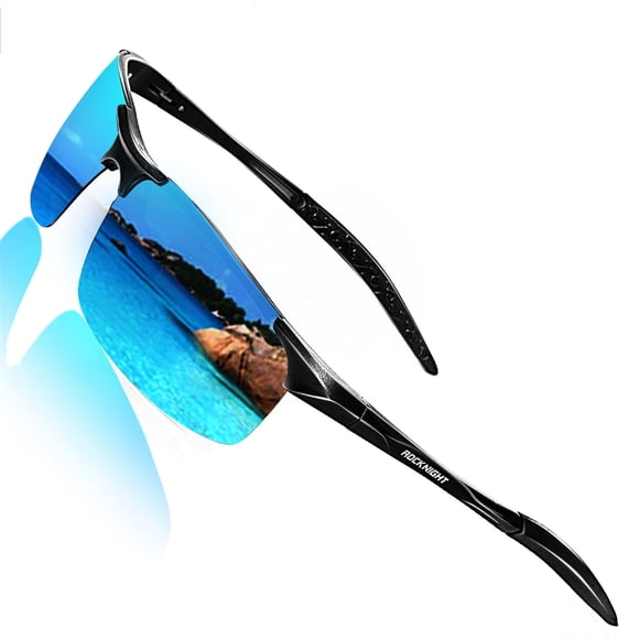 Gafas de sol ROCKNIGHT deportivas polarizadas UV400 sin montura azules
