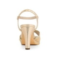 thumbnail image 2 of BLISSFUL STEP Women's Platform Rhinestone Slingback Block High Heels Sandals Gold 7, 2 of 7