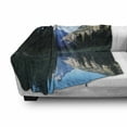 thumbnail image 3 of Glacier National Park Soft Flannel Fleece Throw Blanket, Montana USA Nature Themed Photo of Mountain Reflection on Lake, Cozy Plush for Indoor and Outdoor Use, 60" x 80", Multicolor, by Ambesonne, 3 of 6