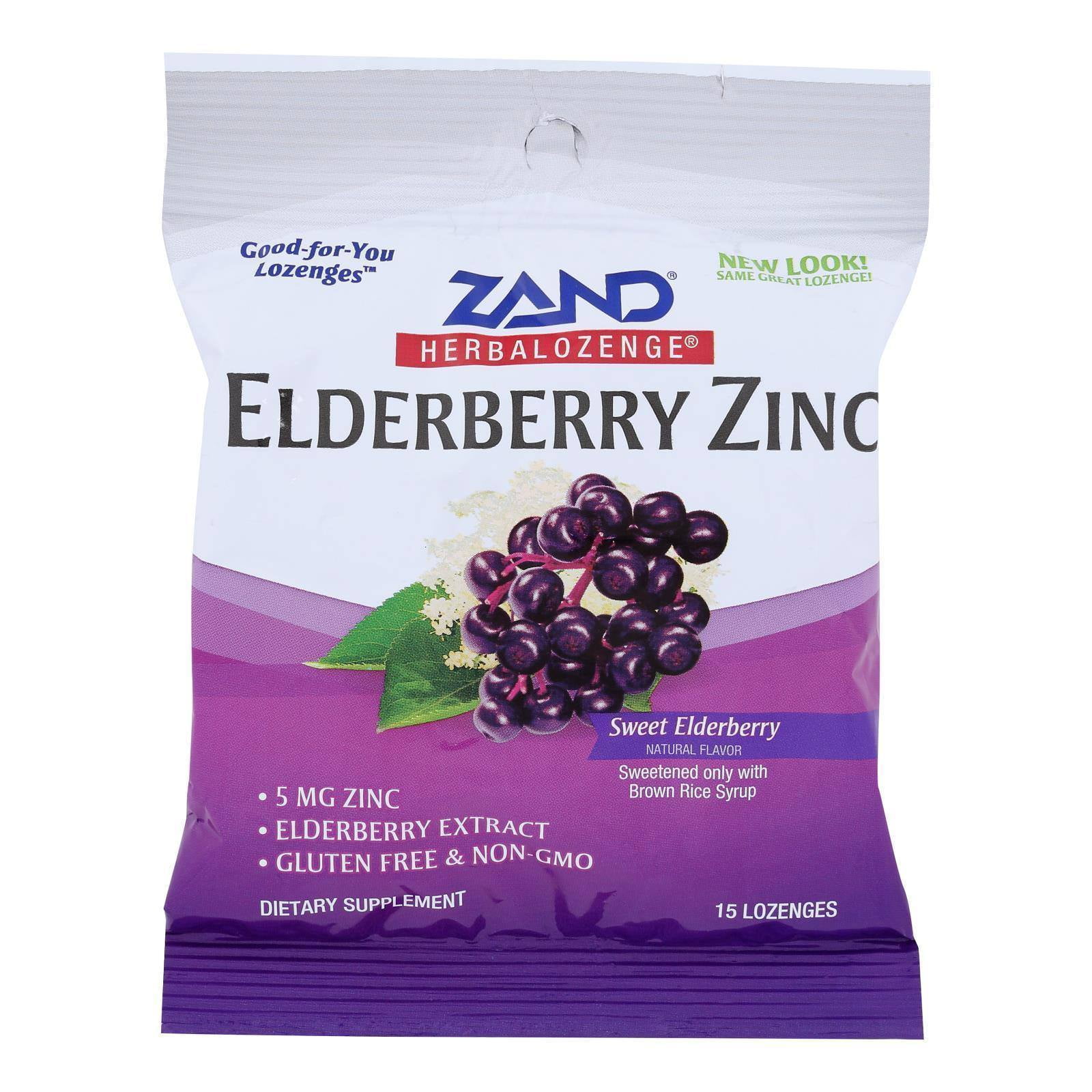 Zand Elderberry Zinc Herbal Lozenge Case of 12 15 count
