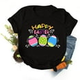 thumbnail image 1 of Daisyyozoid Chandail en Molleton Drôle de Pâques pour Femmes Décontracté Ample Col Rond Manches Courtes Imprimé Lettre Blouse T-shirt, 1 of 4