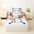 thumbnail image 4 of Erosebridal Baseball Sport Twin Sheet Sets,Blue Ice Cream Drip Bedding For Boys Kids 3pcs, 4 of 6