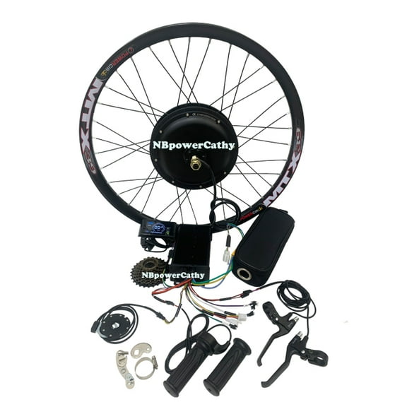 70km/h 60v-72v Brushless Motor Kit MTX Ebike Conversion Kit Ebike 26inch 2000w Kit Direct Drive Rear Hub Motor with 45A Dual Hall Controller and  SW900 TFT Display