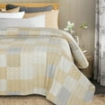 thumbnail image 6 of LR Home Cotton Cottage Beige Neutral Kantha Coverlet -&nbsp;Queen Size ( 96 in. x 92 in. ), 6 of 6