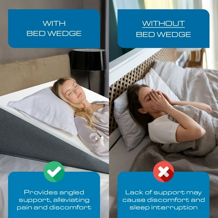 Kolbs Extra Wide Bed Wedge Pillow with Memory Foam Top for GERD and Acid Reflux, Stylish Jacquard Cover, (Extra Large 12 Height (31 x 33 x 12), Multi-Color