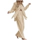 thumbnail image 2 of ICHUANYI Clearance Women's Button Long Sleeve Shirt Blouse And Pants Set With Pocket(Beige, XL) ICHUANYI WER2023081202828, 2 of 7