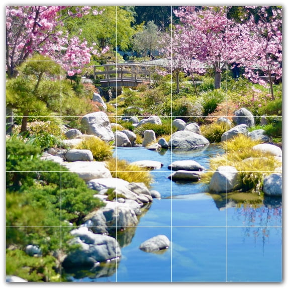 Picture-Tiles.com: Spring Ceramic Tile Wall Mural WAL500945-55XL. 60"W x 60"H using (25) 12" x 12" Ceramic Tiles-Satin Finish
