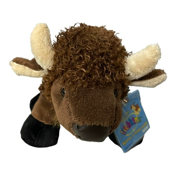 Ganz Webkinz - BUFFALO Brown Soft Plush Stuffed Animal (With Sealed Code)(BONUS 1 FUN CHOPS & 1 WEBKINZ TRADING CARDS)