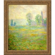 Meadows in Giverny 20x20 Gold Ornate Wood Framed Canvas Art by Monet, Claude