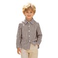 thumbnail image 5 of JFTTX Toddler Kids Striped Shirt Long Sleeve Button Down Shirts for Boys Lapel Neck Gentleman Tops for Children, 5 of 6