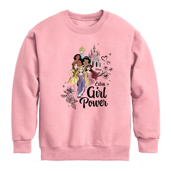 Disney - Extra Girl Power Graphic Long Sleeve Fleece Sweatshirt