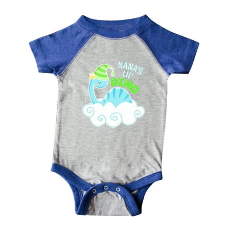

Inktastic Nana s Lil Dino with Cute Blue Baby Dinosaur Gift Baby Boy or Baby Girl Bodysuit