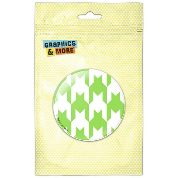 Preppy Houndstooth White Green Pinback Button Pin Badge