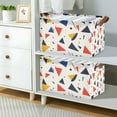 thumbnail image 2 of Yayeee Foldable Storage Basket for Shelves with Handles Waterproof Cloth Bins, White Geometric, 2 of 7