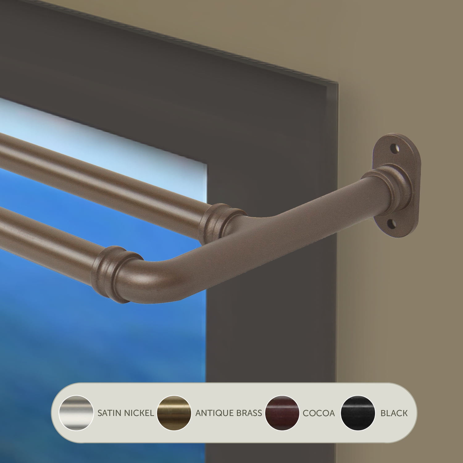 Domovina 5/8inch Blackout Double Curtain Rod/ Towel Bar