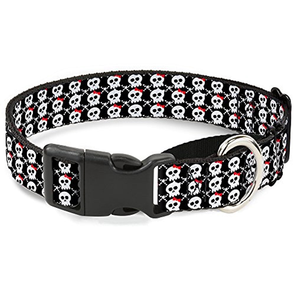 buckle-down martingale dog collar - mohawk skulls - no star