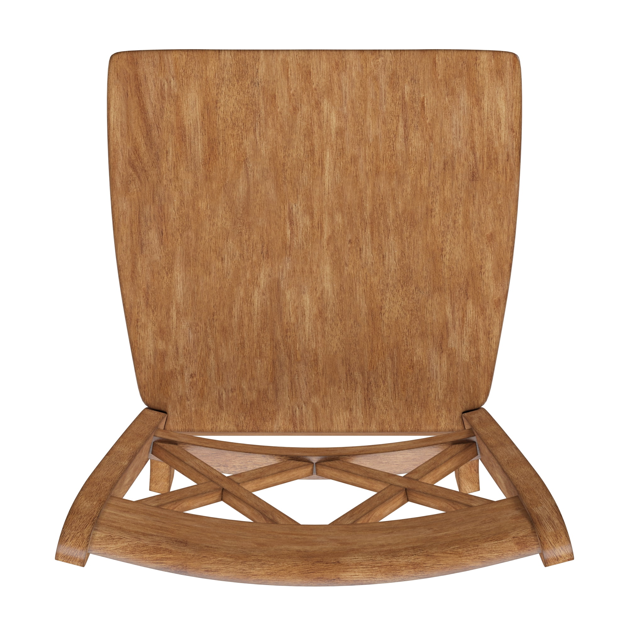 Weston Home Farmhouse Wood Dining Side Chair, Oak (Set of 2)