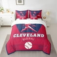 thumbnail image 2 of jejeloiu Baseball Bedding Comforter Set 7pcs,Sport City Queen Bedding Sets,Acleveland Queen Sheet Sets For Teens Kids,Breathable Home Decor Reversible, 2 of 8