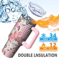 thumbnail image 5 of OBREWU Pioneer Flower Tumbler with Handle and Lid,40oz Pioneer Flower Double Wall Vacuum Insulated Tumbler,Pioneer Flower Cups Gift for Women and Men, 5 of 7