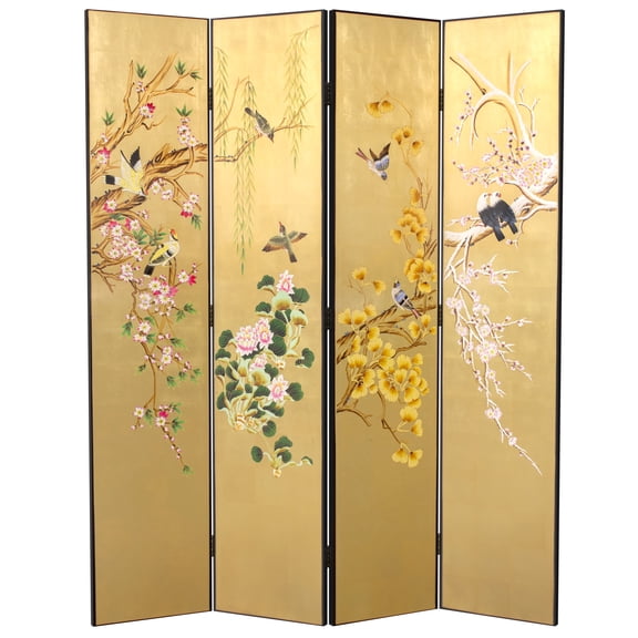 Seasons on Gold Room Divider