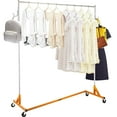 thumbnail image 2 of Z Rack, Industrial Heavy-Duty Rolling Garment Rack with Locking Casters, Adjustable Height Steel Clothing Rack for Commercial Store Display & Home Use, Orange, 2 of 7