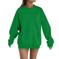 thumbnail image 2 of IMENGL Womens oversized solid color sweatshirts pullover, Green 3XL, Size M-3XL, 2 of 5