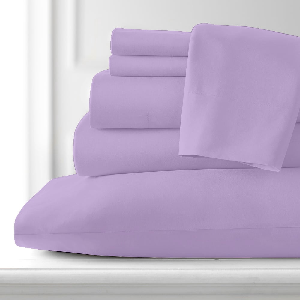 Hotel Collection Rayon derived from Bamboo Bed Sheet Set - 6 Piece, Full, Lilac