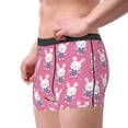 thumbnail image 3 of Kdxio Men's Boxer Briefs with Rabbit Holding Flowers Print - Comfortable and Breathable Underwear for Everyday Wear, 3 of 7