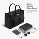 thumbnail image 4 of Bolsa de lona con diseño superior, resistente, para mujer (negra), 4 of 8