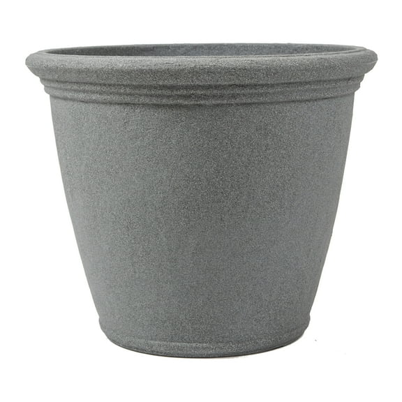 24" Barcelona Extra Large Outdoor Planter. Big Round Frost Resistant Polyresin Flowerpot