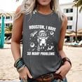 thumbnail image 2 of Public Womens Plus Size Graphic Tank Tops Causal Houston,I Have so Many Problems Letter Printed Summer Tops Crew Neck Sleeveless Workout T Shirts Dark Gray XL, 2 of 4