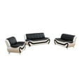 thumbnail image 2 of Beverly Fine Furniture Sydney Bold Faux Leather Living Room Sofa Set- Black & White - 3 Piece, 2 of 7