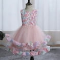 thumbnail image 5 of Gunia Little Girls Formal Dress Party With 3D Floral Appliques Tutu Gown Kids Wedding Pink Dress For Girls 2-10 Years, 5 of 9