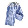 thumbnail image 3 of Gubotare Toddler Summer Pants Toddler Girls Boys Cotton Linen Pants Kid Toddler Summer Elastic Waist Wide Leg Striped Casual Pants 12 18 Months (Light Blue,12-18 Months), 3 of 8