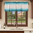 thumbnail image 6 of Blue Stripes Curtain Valances for Windows, Kitchen Valance Window Treatments Panel 2 Pack, Modern Gradient Abstract Striped Lines Rod Pocket Short Curtains for Bathroom Bedroom 42 x 18 Inch, 6 of 8