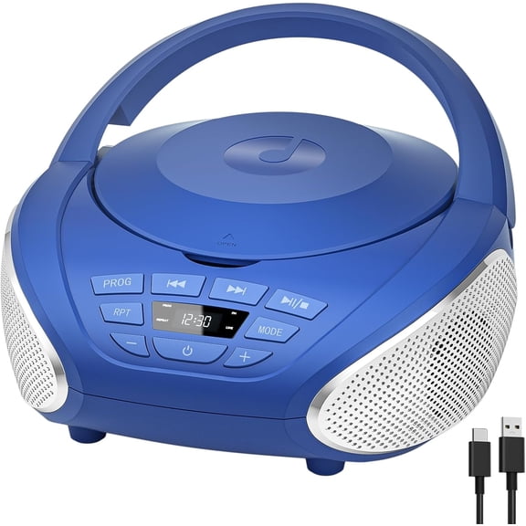 Gueray CD Player Portable Boombox: Radio CD Players with Speakers Home Audio FM Radio AUX Input Support Headphones Playlist Mode PROG Playback for Outdoor Indoor Audiobooks