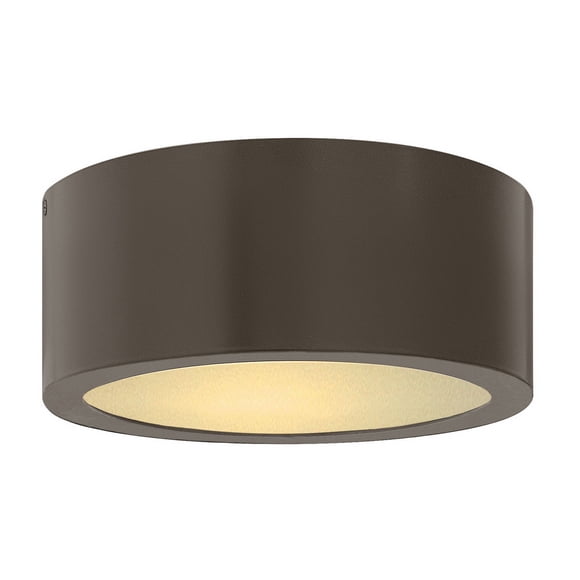 Hinkley 1665BZ Contemporary Modern One Light Outdoor Flush Mount from Luna Collection in Bronze/Darkfinish,
