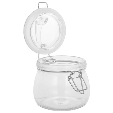 Airtight Glass Jar Small Honey Jar for Tea Coffee Sugar Storage Honey Jams Liquid Canning in Kitchen Freezer 500ml