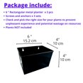 thumbnail image 2 of Macetero de pared 3 unidades 6 pulgadas para suculentas color negro rectangular para colgar flores de metal cajas de ventana larga soportes para plant, 2 of 8