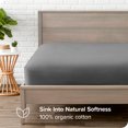 thumbnail image 4 of Bare Home 100% Organic Cotton Fitted Sheet - Sateen Weave - 400 Thread Count - Full, Gray, 4 of 5