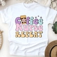 thumbnail image 1 of T-Shirt Graphique Infirmière Café, Design Pastel Mignon, Blanc, Taille 2TG, 1 of 6