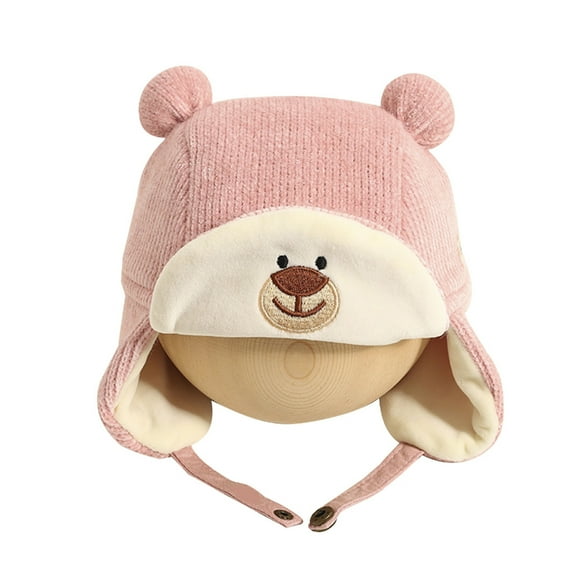 Toddler Hat Cozy Winter Caps Baby Outdoor Sports Hat Bear Ear Hat Breathable Lovely Headdress Headgear