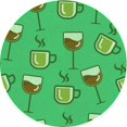 thumbnail image 1 of Ahgly Company Tapis Rond Lavable en Machine Intérieur Transitionnel Vert Néon, 8 Pieds Rond, 1 of 7