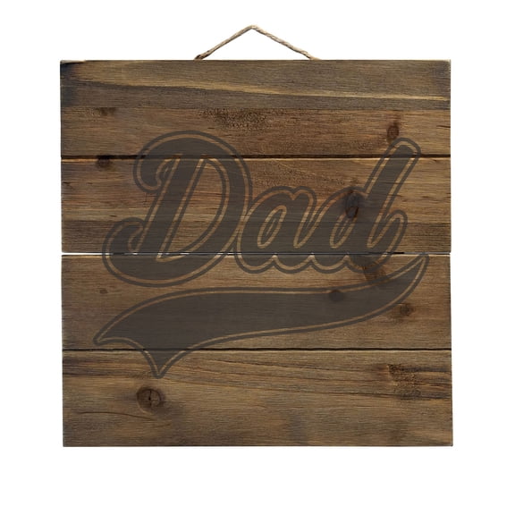 Dad Word Graphic Black - Decorative REAL WOOD Wall Art - Faux Pallet Look