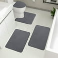 thumbnail image 4 of Living Room Carpet Memory Foam Bath Mat 4 Set Bathroom Rugs for 4 Pcs Toilet Mats Universal Soft Comfortable Water Absorption Non-Slip Thick Machine Washable Easier To Dry Dark Baby Mat for Floor, 4 of 8