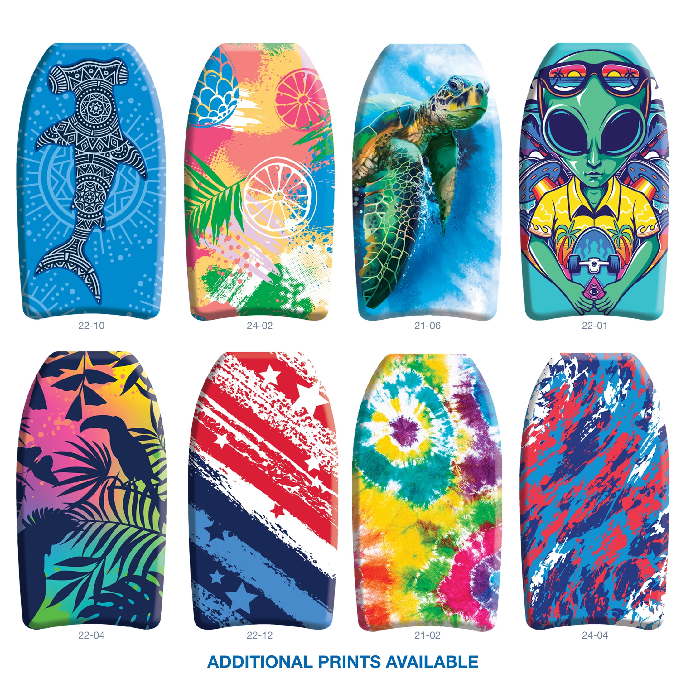 Bluewater Beach 37" Foam Bodyboard with Leash and Fun Multicolor Tropical Print